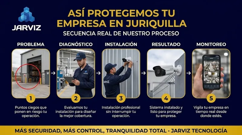 Así protegemos tu empresa en Juriquilla - Proceso JARVIZ Tecnología