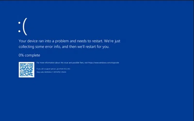Pantalla azul de error de Windows en una computadora
